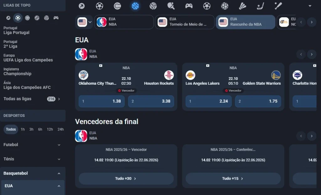 Apostas Desportivas de Basquetebol